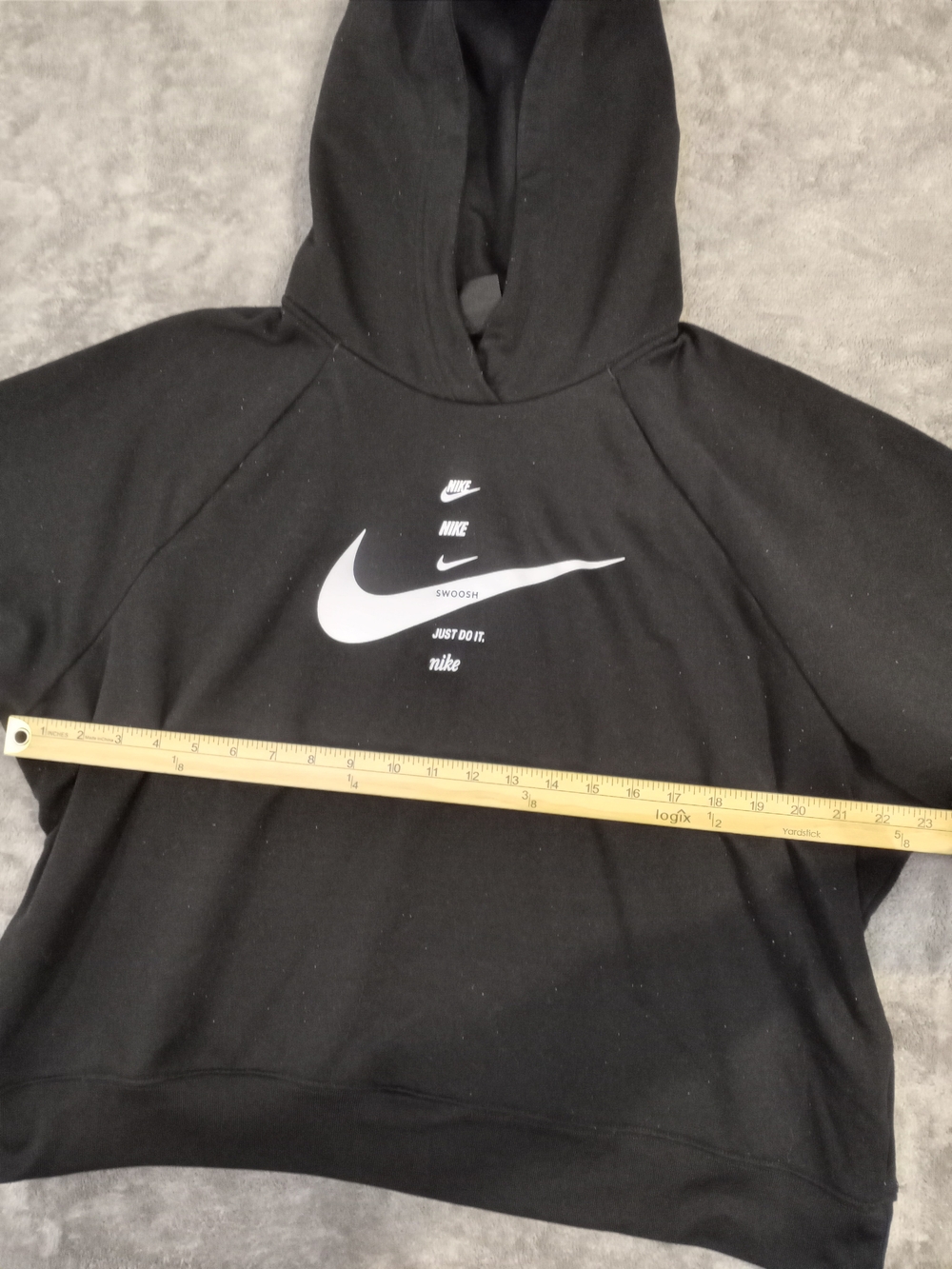 Nike Black Pullover Hoodie Sweater with White Swoosh Size XL